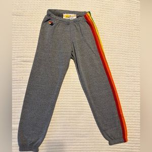 Aviator Nation Rainbow Stripe Sweatpants XS NWT